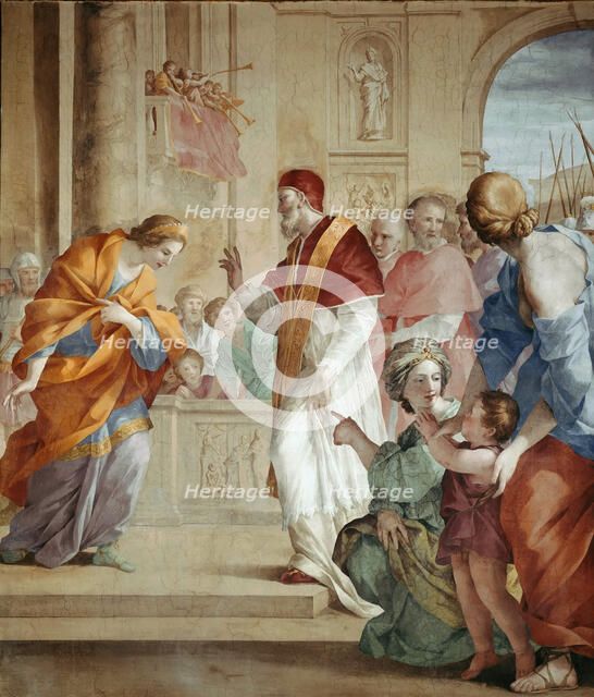 The Meeting of the Countess Matilda and Pope Gregory VII, c. 1640. Creator: Romanelli, Giovanni Francesco (1610-1662).