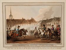 The Meeting of the Emperors of Russia und Austria, King of Prussia and Crown Prince of Sweden in Lei Artist: Heath, William (1795-1840)
