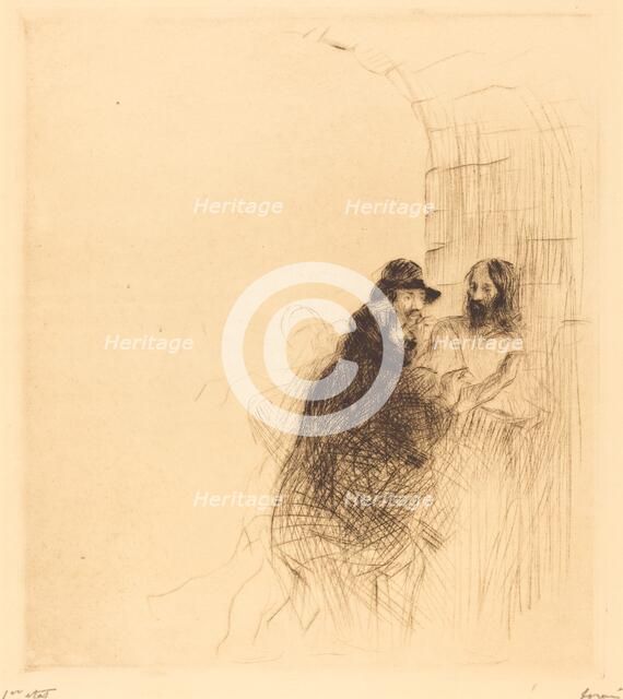 The Meeting under the Arch (second plate), 1910. Creator: Jean Louis Forain.