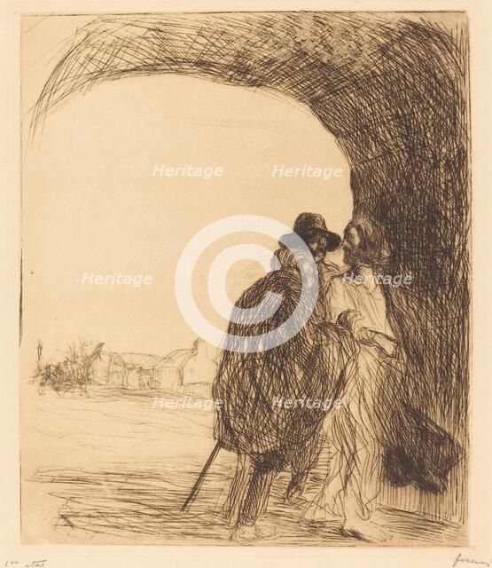 The Meeting under the Arch (third plate), 1910. Creator: Jean Louis Forain.