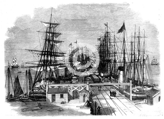 The Melbourne and Hobson's Bay Railway Company's pier at Sandridge, near Melbourne, Australia, 1862. Creator: Unknown.