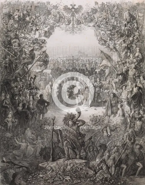 The Members of the Albrecht Durer Society for the Election Year 1843-1844 (Der Albrecht Du..., 1843. Creator: Eugen Napoleon Neureuther.