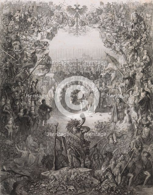 The Members of the Albrecht Durer Society for the Election Year 1843-1844 (Der Albrecht Du..., 1843. Creator: Eugen Napoleon Neureuther.