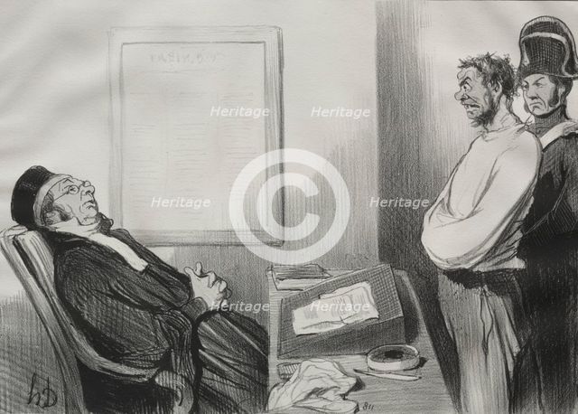 The Men of Justice, plate 15: You were hungry...That is not a Reason..., 1845. Creator: Honoré Daumier (French, 1808-1879).