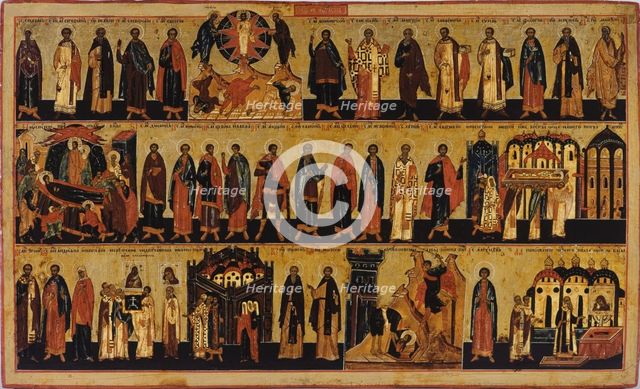 The Menologium for August, Second Half of the 18th cen.. Creator: Russian icon.