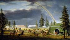 The Menagerie in the Gatchina Palace Park 1792. Artist: Johann Jakob Mettenleiter