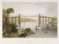 The Menai Bridge, Bangor (North Wales) c1826-c1850