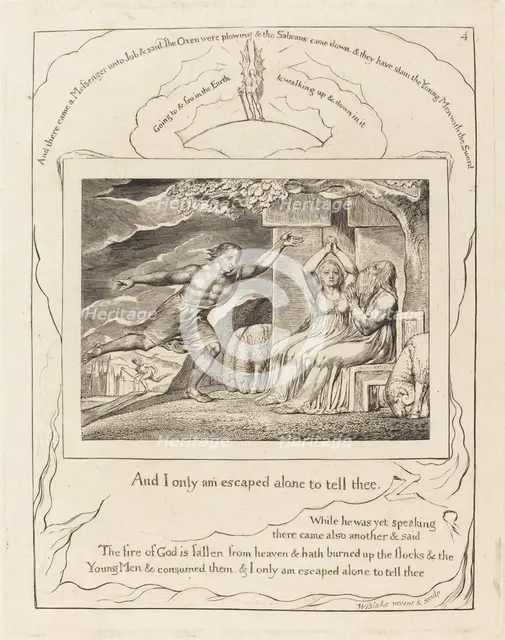 The Messengers Tell Job of His Misfortunes, 1825. Creator: William Blake.