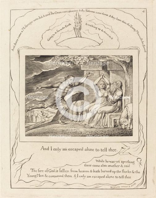 The Messengers Tell Job of His Misfortunes, 1825. Creator: William Blake.