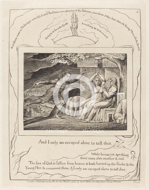 The Messengers Tell Job of His Misfortunes, 1825. Creator: William Blake.