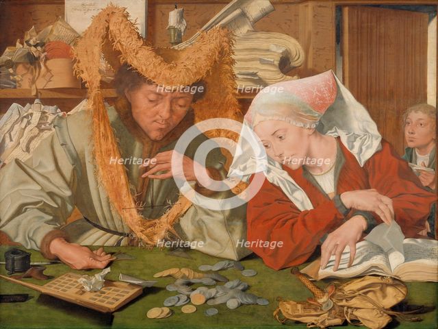 The Merchant and his Wife;The tax collector and his wife, 1540. Creator: Marinus van Reymerswaele.