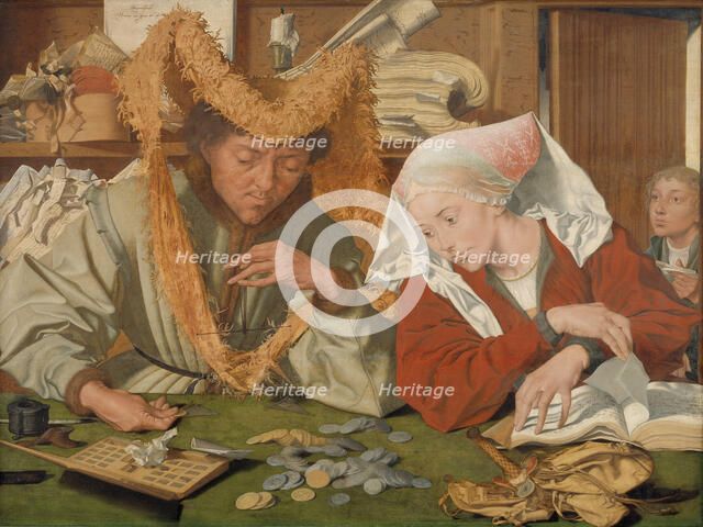 The Merchant and his Wife;The tax collector and his wife, 1540. Creator: Marinus van Reymerswaele.