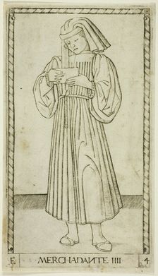 The Merchant, plate four from The Ranks and Conditions of Men, c.1465. Creator: Unknown