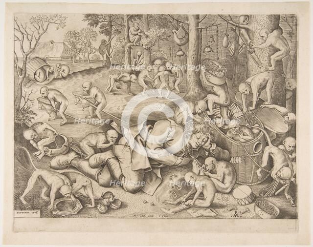 The Merchant Robbed by Monkeys, 1562. Creators: Pieter van der Heyden, Pieter Bruegel the Elder.