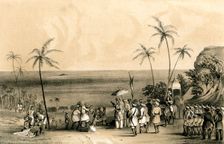The merchants of Calicut seized and chained to a barren rock by order of Tippoo Saib (1847)