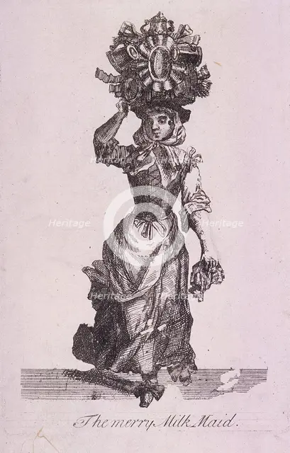 'The Merry Milk Maid', Cries of London, (c1688?). Artist: Anon