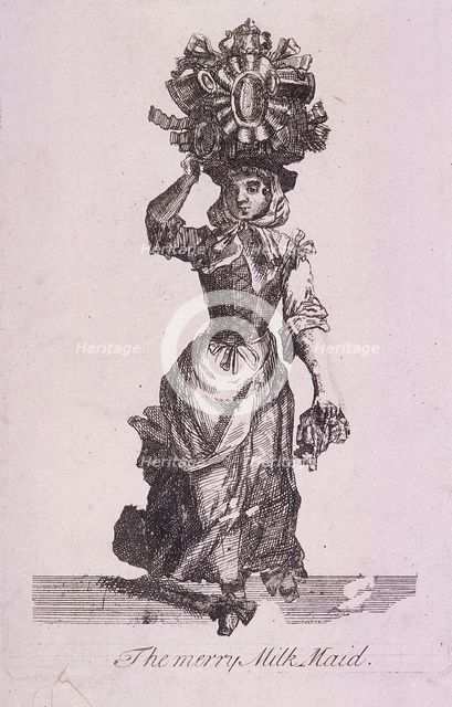 'The Merry Milk Maid', Cries of London, (c1688?). Artist: Anon