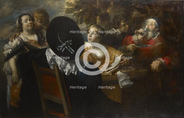 The merry company (The Five Senses) , Mid of 17th cen.. Creator: Cossiers, Jan (1600-1671).
