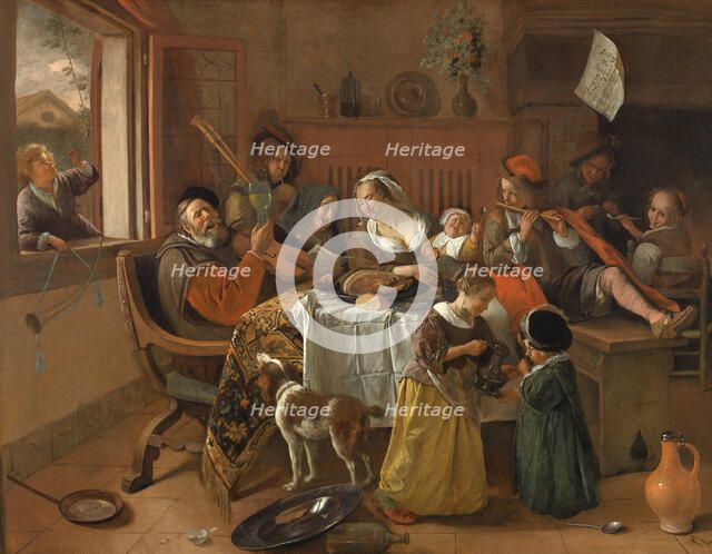 The Merry Family, 1668. Artist: Steen, Jan Havicksz (1626-1679)