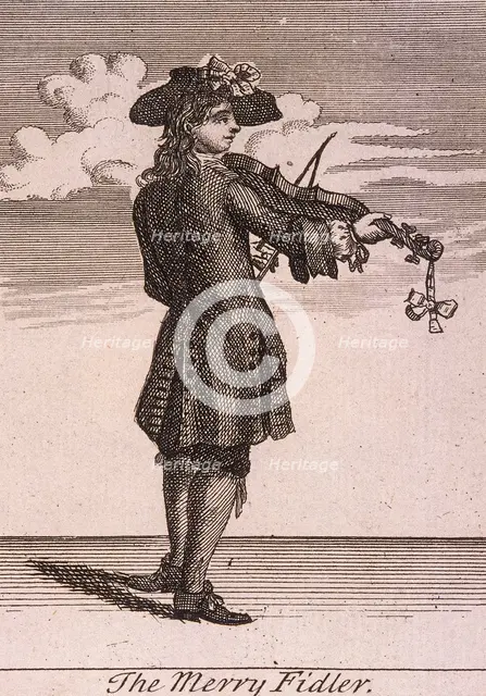 'The Merry Fidler', Cries of London, (c1688?). Artist: Anon