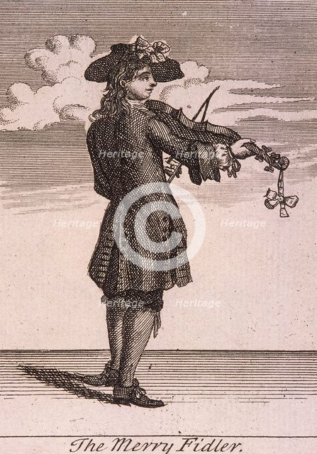 'The Merry Fidler', Cries of London, (c1688?). Artist: Anon