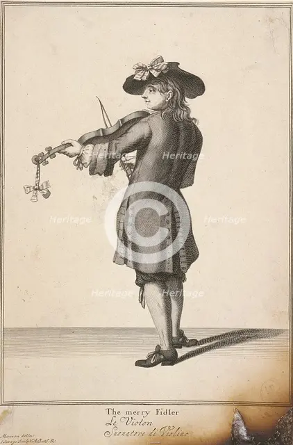 'The merry Fidler', Cries of London, (c1688?). Artist: John Savage