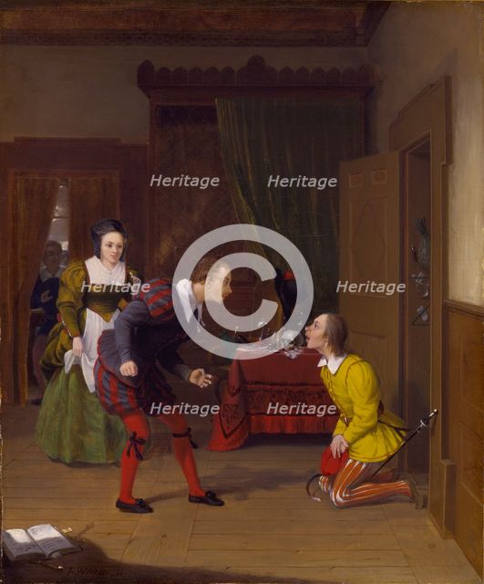 The Merry Wives of Windsor: Dr. Caius, Simple and Dame Quickly, 1830. Creator: Robert Walter Weir.