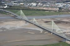 The Mersey Gateway toll bridge, Halton, 2021. Creator: Damian Grady