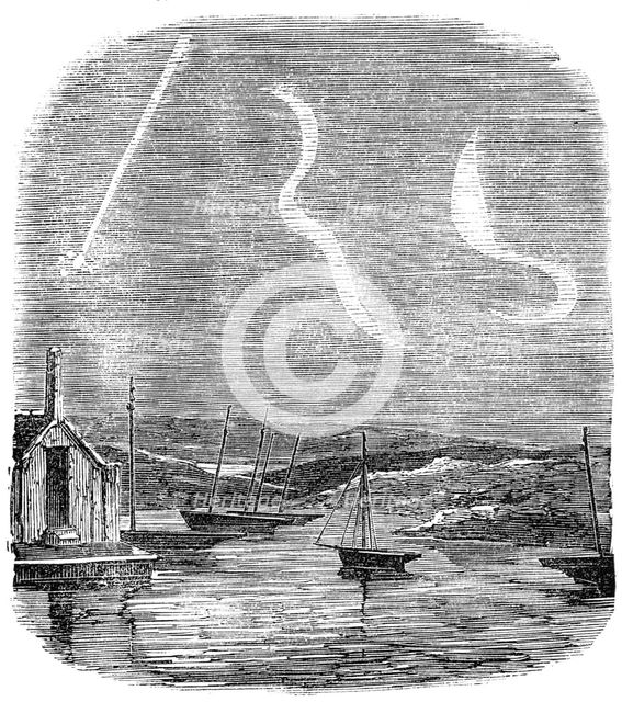 The Meteor, as seen over the Medina, Isle of Wight, 1856.  Creator: Unknown.