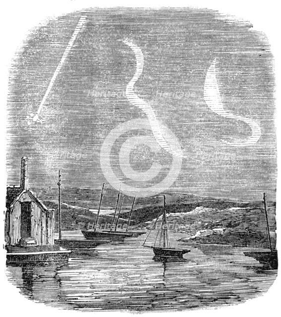 The Meteor, as seen over the Medina, Isle of Wight, 1856.  Creator: Unknown.