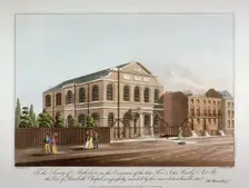 The Methodist chapel in Lambeth, London, 1816. Artist: C Rosenberg