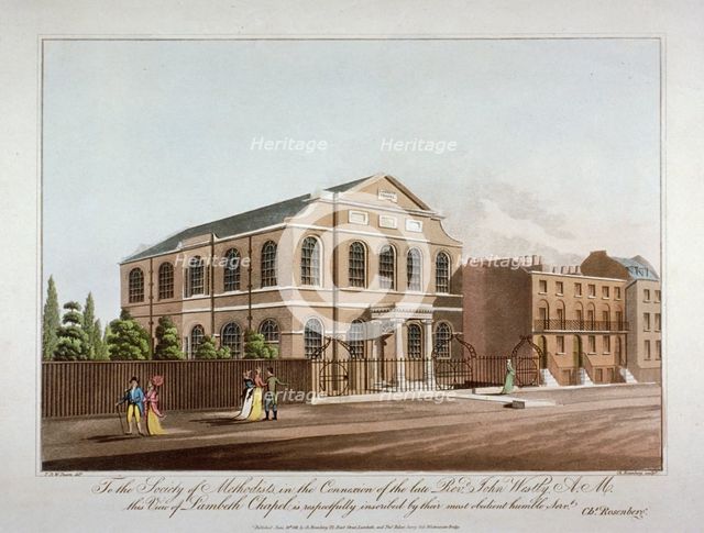 The Methodist chapel in Lambeth, London, 1816.       Artist: C Rosenberg