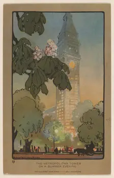 The Metropolitan Tower on A Summer Evening, 1914. Creator: Rachael Robinson Elmer