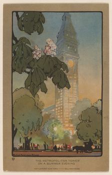 The Metropolitan Tower on A Summer Evening, 1914. Creator: Rachael Robinson Elmer