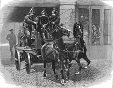 'The Metropolitan Fire Brigade; Twenty five seconds after the Ringing of the Bell 1888. Creator: Unknown