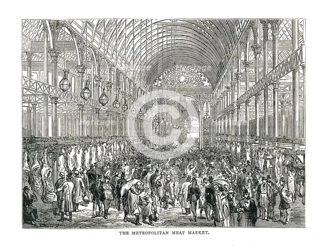 The Metropolitan Meat Market, 1878. Artist: Unknown