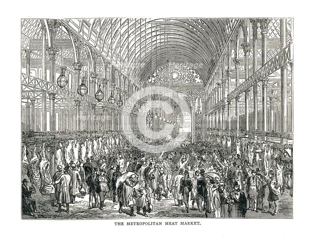 The Metropolitan Meat Market, 1878. Artist: Unknown