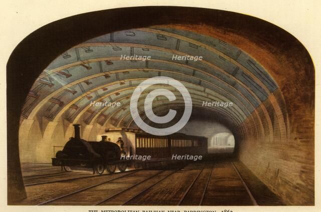 'The Metropolitan Railway near Paddington, 1863', 1945. Creator: Unknown.