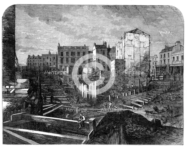 The Metropolitan Railway and the Fleet Ditch, 1862. Creator: JM Williams.