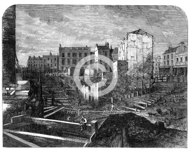 The Metropolitan Railway and the Fleet Ditch, 1862. Creator: JM Williams.