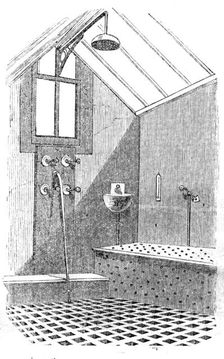 The Metropolitian Baths - the Douche and Shower Bath Room, 1858. Creator: Unknown