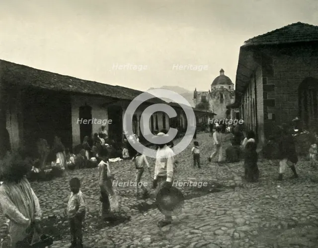'The Mexican Peones: Street Scene at Cordova', 1919. Creator: Unknown.