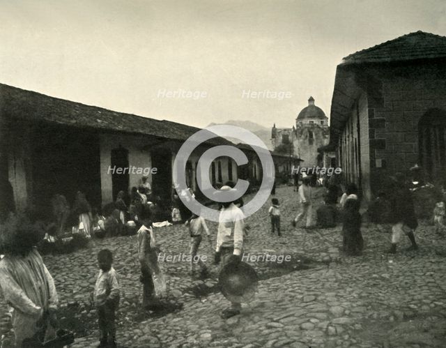 'The Mexican Peones: Street Scene at Cordova', 1919. Creator: Unknown.