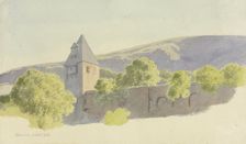 The Michelfeld Tower in the city wall in Oberwesel, 1858. Creator: Carl Theodor Reiffenstein