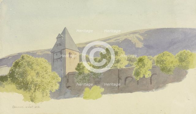 The Michelfeld Tower in the city wall in Oberwesel, 1858. Creator: Carl Theodor Reiffenstein.