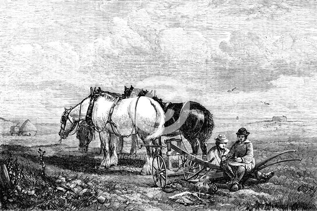 "The Mid-Day Meal" - painted by H. B. Willis - from the Exhibition of the National Institution, 1856 Creator: Harvey Orrin Smith.