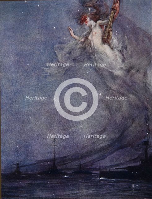 The Middle Watch, illustration from 'Drake's Drum and Other Songs of the Sea', 1905.
