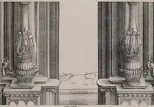 The Middle Section of the Entryway to the Central Portal, the Columns Decorated by Sirens ..., 1515. Creator: Hieronymus Andreae