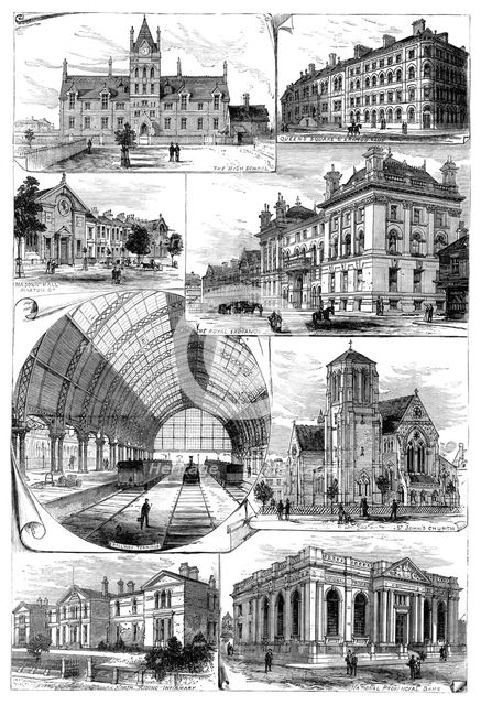 The Middlesbrough and Cleveland Iron Trade Jubilee: public buildings in Middlesbrough, 1881. Creator: Unknown.