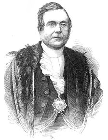 The Middlesex Election - Mr. Sheriff Mechi, one of the Returning Officers, 1857. Creator: Unknown